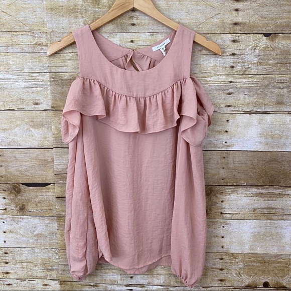 NWT Pleione Pink Off Shoulder Long Sleeve Blouse - Picture 2 of 6